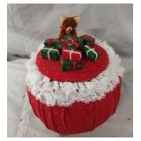 Vintage Christmas handmade music box basket.