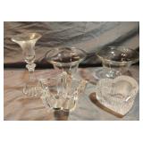 Crystal and glass candle holders