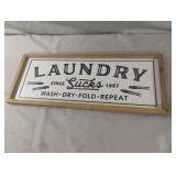 Laundry wood sign