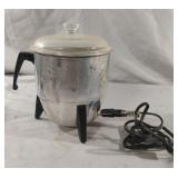 Vintage aluminum popcorn popper. Works
