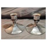 Vintage Chrome Candle Holders by Irvinware 3"