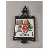 Vintage Happy Holidays trivet
