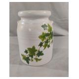 White glaze ivy pot
