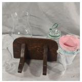 Small shelf, lamp globe and more.....