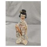 Vintage Geisha Dress With Closed Umbrella In