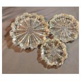Vintage Hazel Atlas set of 3 glass ashtrays