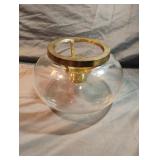 Vintage Glass Bowl With Solid Brass Insert Votive