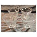 Crystal ribbed votive candle holders. Set of 4