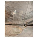 Glass water pitcher 10" tall