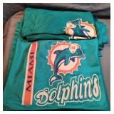 Miami Dolphins valance and pillow case