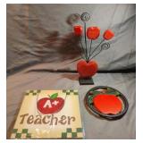 Apple decor including a trivet, note holder and a