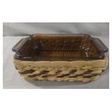 Anchor Hocking 2 qt baking dish with a basket