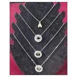 4 "Initial" necklaces