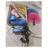 Conair 1875 hair dryer, paper fans and more.....