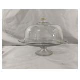 Cake plate glass pedestal stand