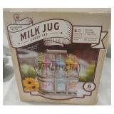 Galvanized Milk Jug caddy set