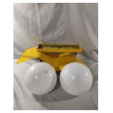 MCM metal table light fixture with 2 frosted