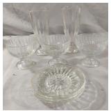 Drinking glasses and saucers