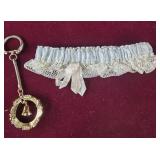 Vintage Bridal Garter and a Keychain