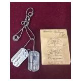 WWII era Dog tags with original package