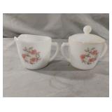 Vintage Fire King Fleurette Milk Glass Creamer