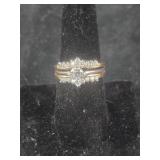 Costume Engagement ring with Enhancer- sz 8