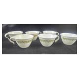 5 Corelle Spring Blossom Green Hook Handle mugs