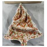 Vintage Christmas lights and a ceramic tray