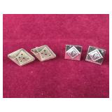 2 pairs Cufflinks- one monogrammed "C"