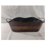Large metal decorative double handled basket