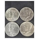4 Kennedy Half Dollars 1979-89