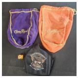 Crown Royal bags, Harley Davidson mask and die