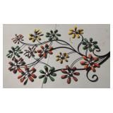 Metal floral tree wall decor. Missing 1 gem. 36 x