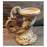Vintage Charleton Roses Cornucopia vase. 6 1/2"
