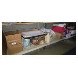 Shelf Lot, art, glassware, mini cooler, foot spa
