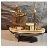 Nautical model ship 7 1/2" tall x 7 1/2" long