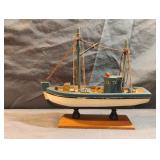 Nautical model ship 6" tall x 6" long