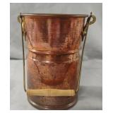 Vintage Copper Pot Vessel With Wooden Handle