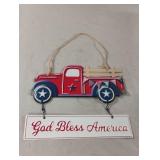 God Bless America metal sign