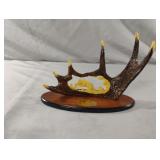 Vintage Rare Bear Faux Antler Carved Figure