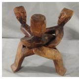 Hand Carved Wooden African Tribal Unity Figural