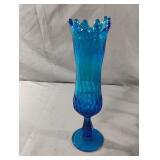 Vintage Fenton Blue Stretch Honeycomb Pedestal 11