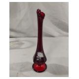 Fenton Ruby Red Swung Bud Vase