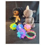3D POP FIDGET BALLS, BRACELET AND 2 STUFFED