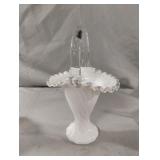 Fenton  White Milk Glass Silvercrest Spiral Tall