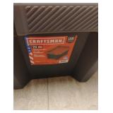 20 gal craftsman tote with lid. Has a crack