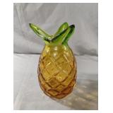 Murano Style hand-blown glass pineapple vase