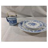Blue and white stoneware