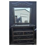 Faux Marble top Dresser with Mirror