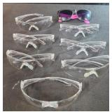 Safety glasses lot of 7 and 1 sunglasses